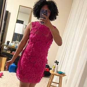 Nova Luxe Pink Crochet Dress